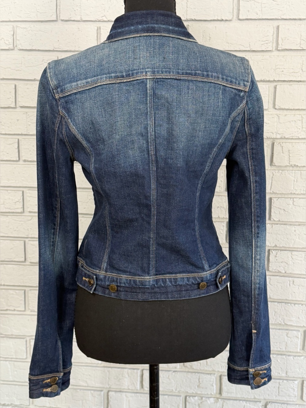 Paige Denim Jacket Small Women’s Blue Slim Fit Short Buttons - Picture 3 of 11